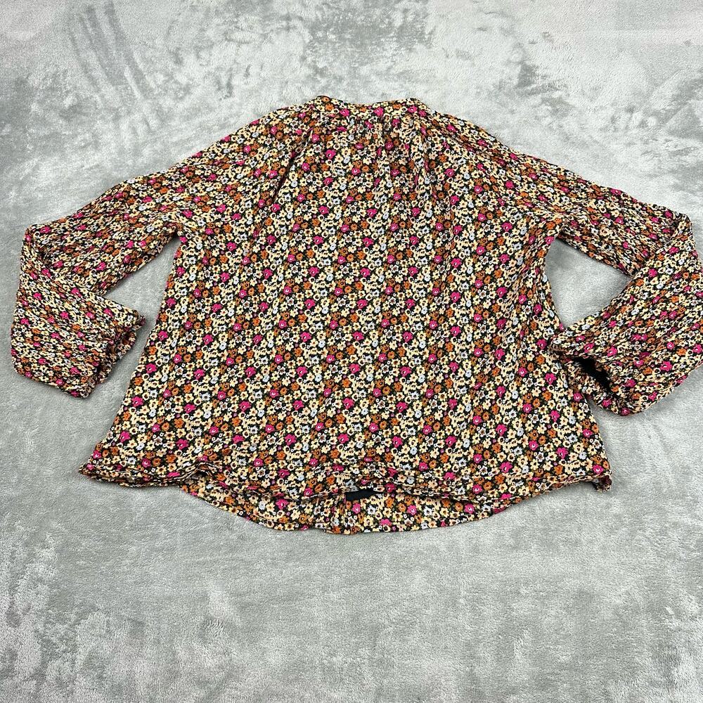 Olivia James The Label Floral Emory Blouse Womens Small Multicolor  Cotton - Picture 2 of 8